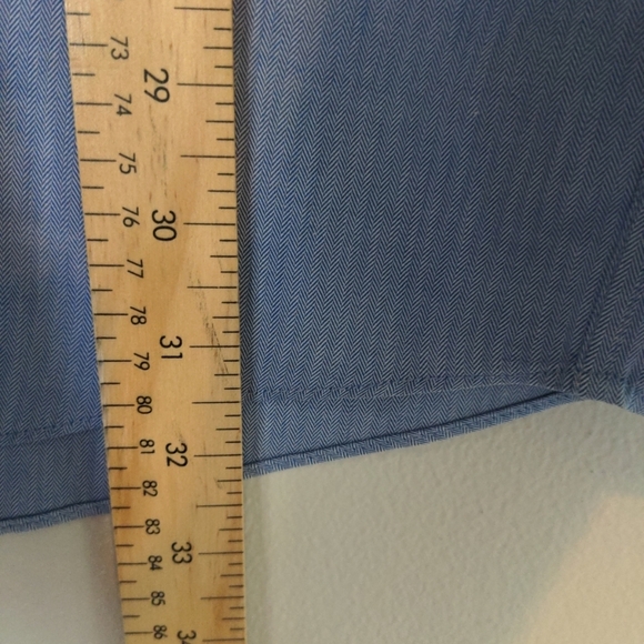 Denver Hayes Shirt Men's 2XL Blue Upcycled Patch Long Sleeve Dadcore - Picture 8 of 9